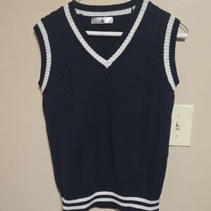 Navy V-Neck Sweater Vest